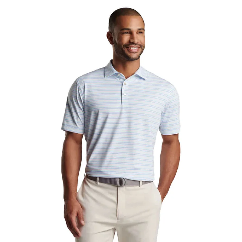 breathable short sleeve shirts for outdoor sports -Peter Millar Clifton Performance Jersey Polo Shirt - Seaglass