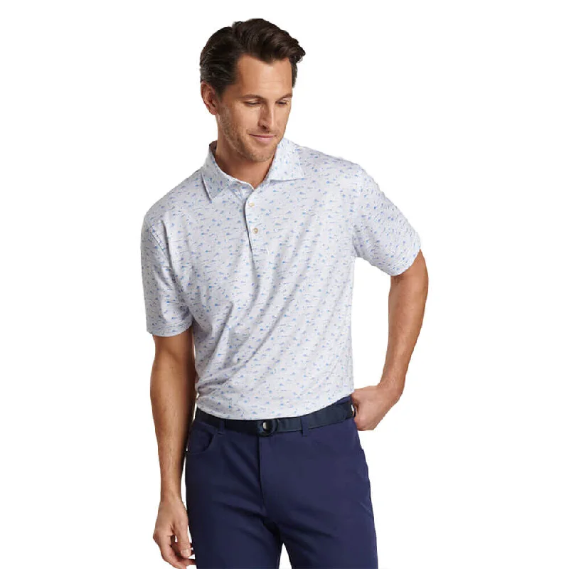 casual short sleeve shirts with modern designs -Peter Millar Everglades Performance Jersey Polo Shirt - White