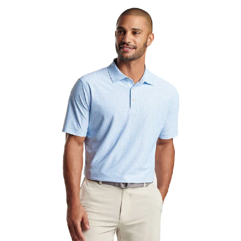 short sleeve shirts for warm weather -Peter Millar Grill And Chill Performance Mesh Polo Shirt - White