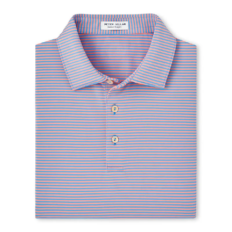 trendy and affordable short sleeve shirts for men -Peter Millar Hales Performance Jersey Polo Shirt - Liberty Blue