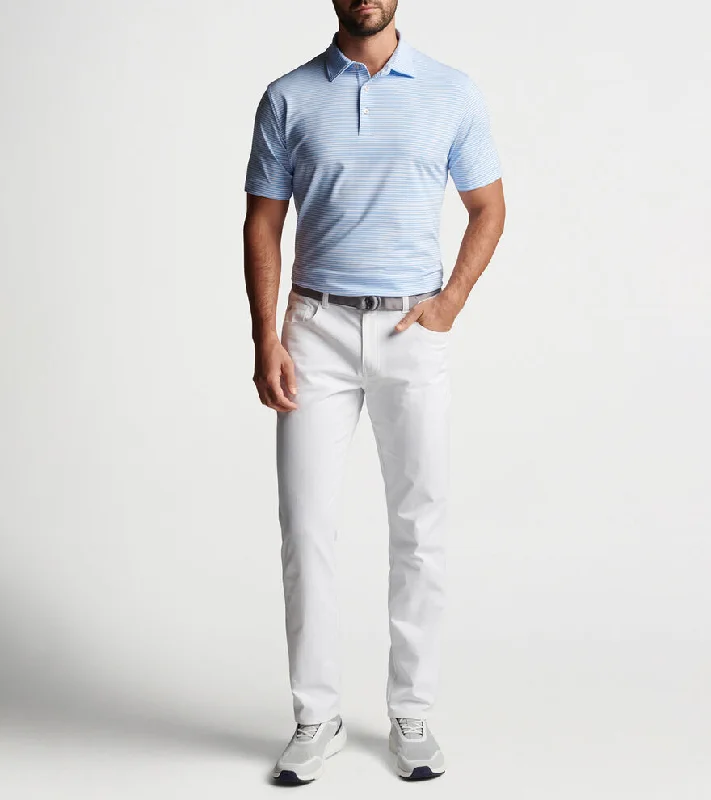 men’s premium short sleeve t-shirts for summer -Peter Millar Hales Performance Polo Shirt - Cottage Blue*