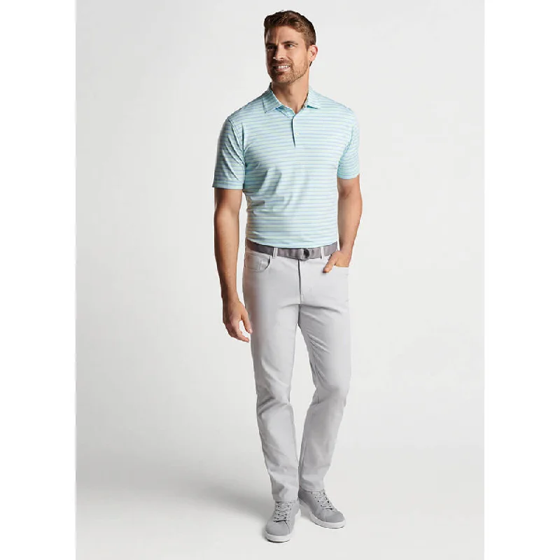 men’s stylish short sleeve shirts for work wear -Peter Millar Joan Performance Jersey Polo Shirt - Cottage Blue