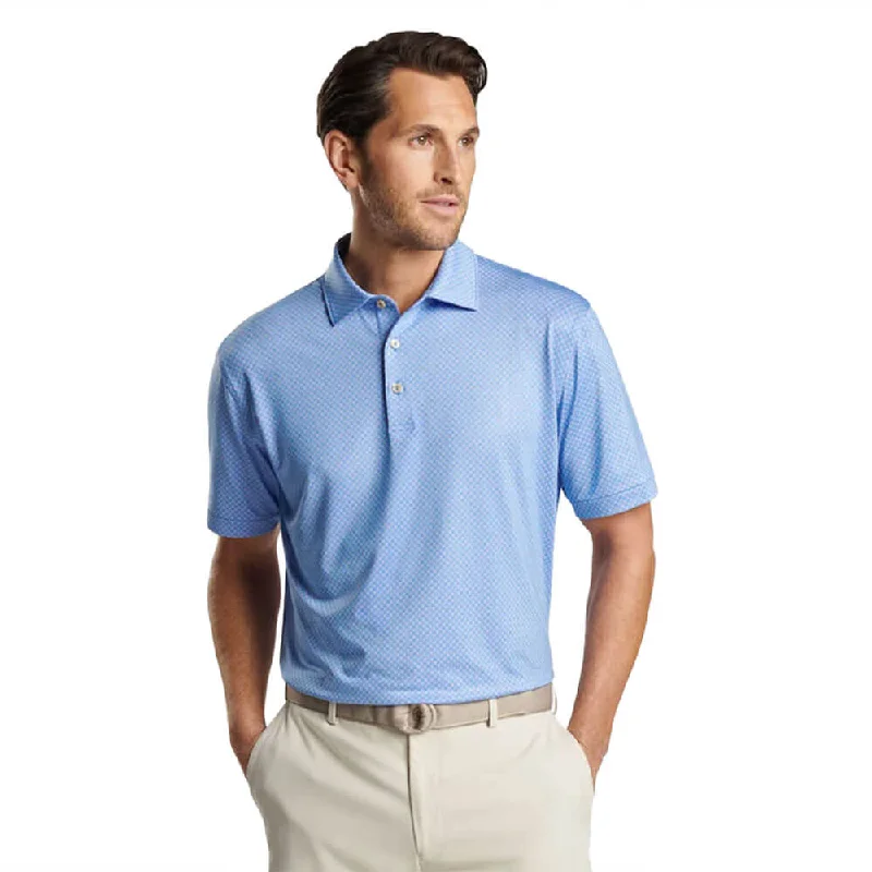 men’s basic short sleeve t-shirts -Peter Millar North Flight Performance Jersey Polo Shirt - Liberty Blue