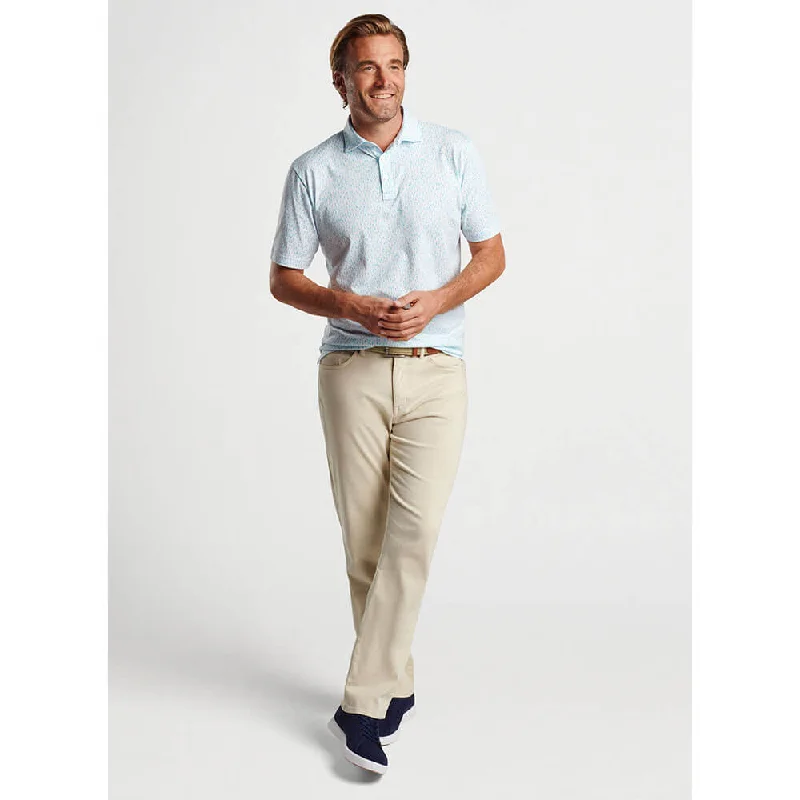 trendy and stylish short sleeve t-shirts for men -Peter Millar Pilot Mill Fleet Short-Sleeve Polo Shirt - Cape Blue