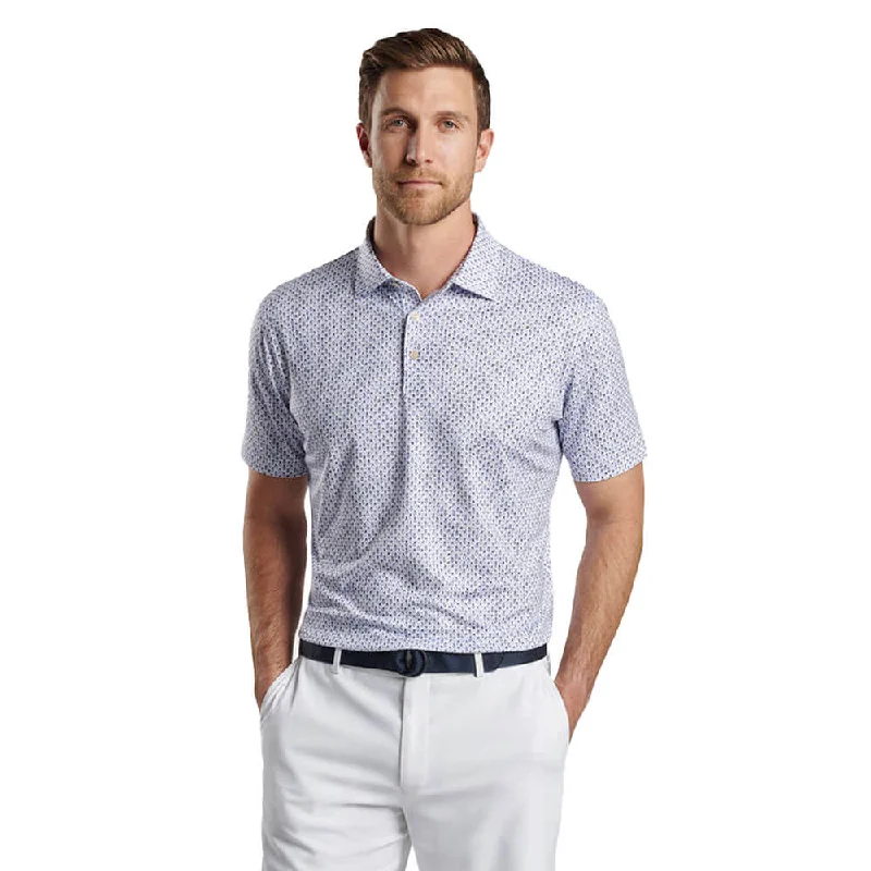 comfortable short sleeve shirts for office wear -Peter Millar Pina Skullada Performance Jersey Polo Shirt - White/Sport Navy