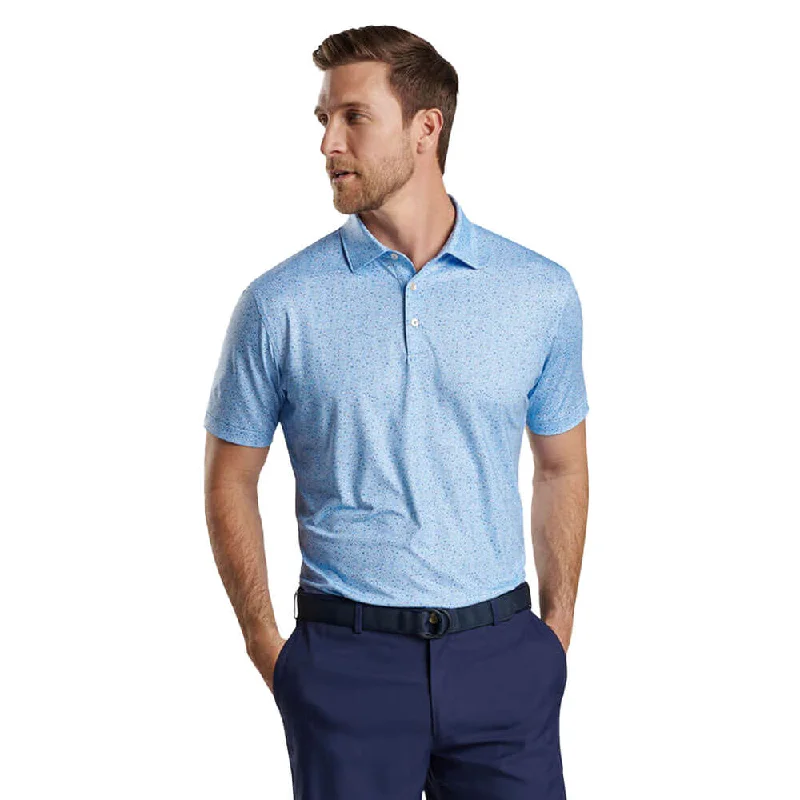 stylish and breathable short sleeve shirts -Peter Millar Prost Performance Jersey Polo Shirt - Cottage Blue