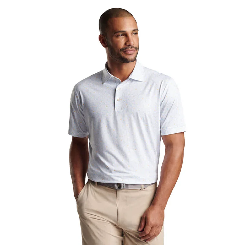 men’s trendy short sleeve shirts with patterns -Peter Millar Sandtrapped Performance Jersey Polo Shirt - White