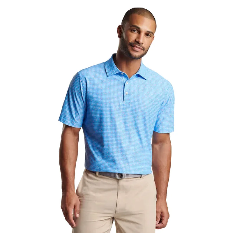 high-quality short sleeve shirts for hot summer days -Peter Millar Spokes Performance Mesh Polo Shirt - Liberty Blue