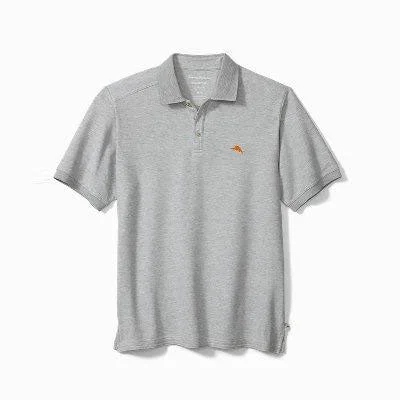 best-selling short sleeve shirts for men -Tommy Bahama Big & Tall Islandzone Emfielder 2.0 Polo Polo Shirt - Storm Gray Heather