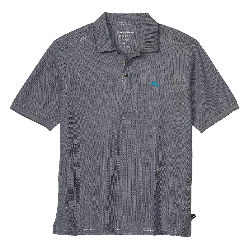 cool summer short sleeve shirts for men -Tommy Bahama IslandZone Emfielder 2.0 Polo Shirt - Dark Slate