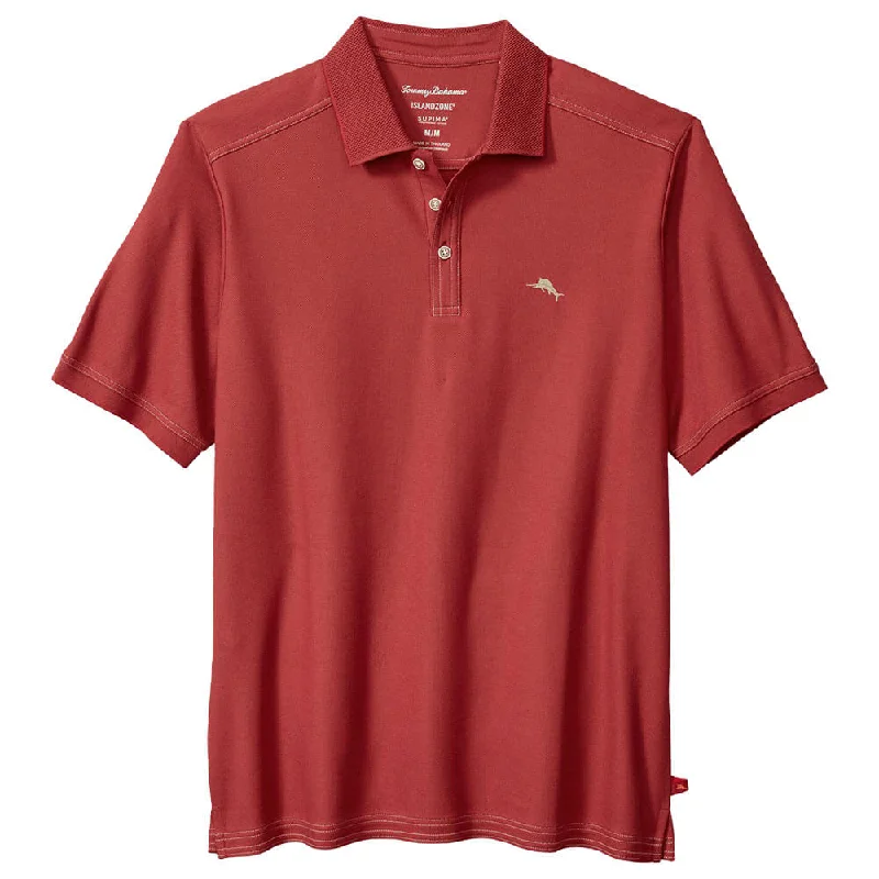 men’s classic short sleeve shirts for hot summer days -Tommy Bahama IslandZone Emfielder 2.0 Polo Shirt - Deep Havana