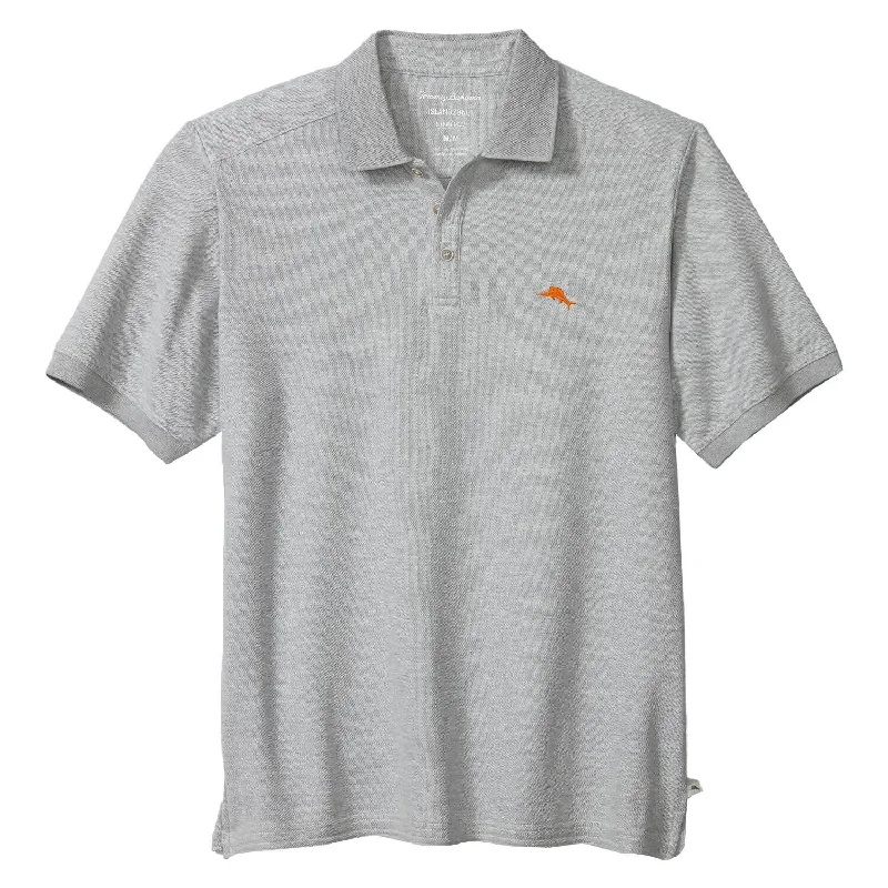 high-quality men’s short sleeve shirts -Tommy Bahama IslandZone Emfielder 2.0 Polo Shirt - Storm Gray Heather