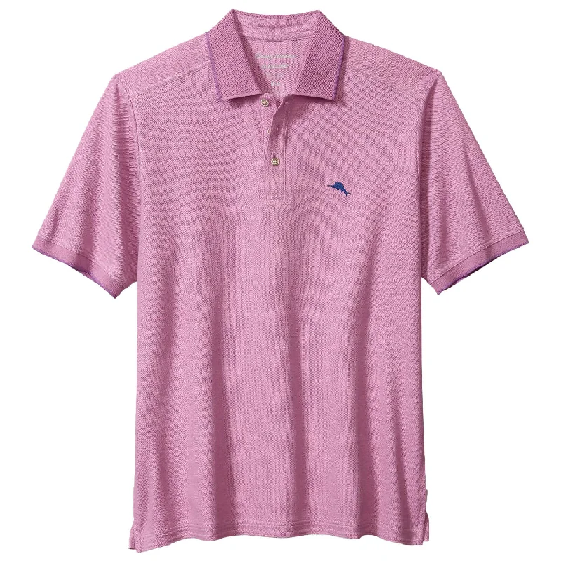 affordable and stylish short sleeve shirts -Tommy Bahama IslandZone Emfielder 2.0 Polo Shirt - Wi-Fi Berry Heather