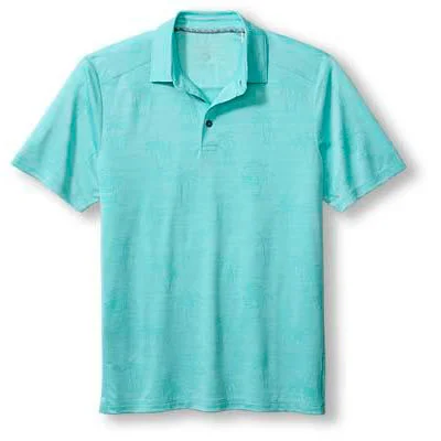 comfortable short sleeve t-shirts for all-day wear -Tommy Bahama Islandzone Palm Coast Palmera Polo Shirt - Clear Lake