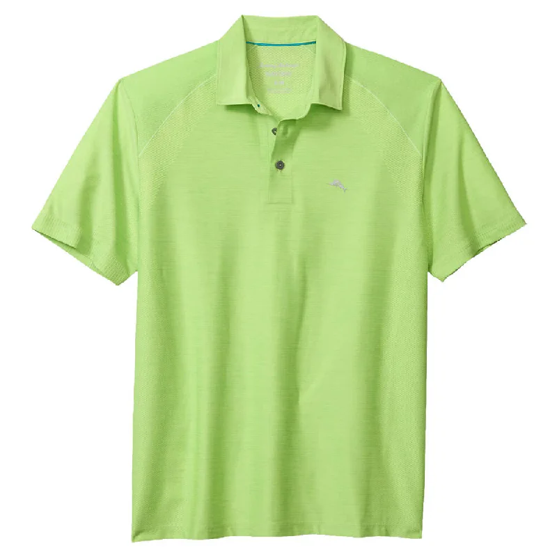 casual short sleeve shirts for work -Tommy Bahama Islandzone Performance Palm Coast Polo Shirt - Key Lime Green