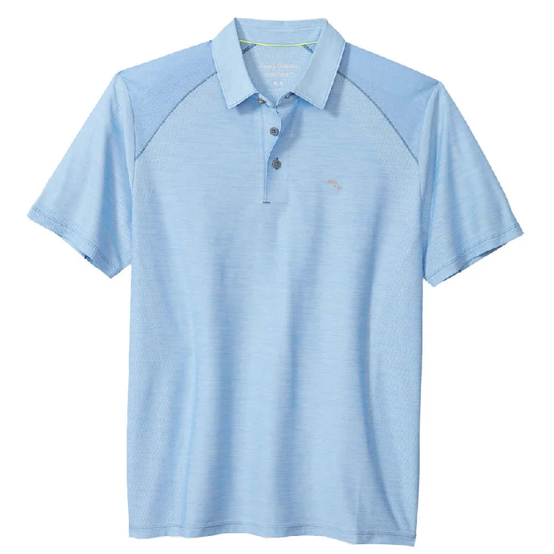 short sleeve shirts with unique designs for men -Tommy Bahama Islandzone Performance Palm Coast Polo Shirt - Light Sky*