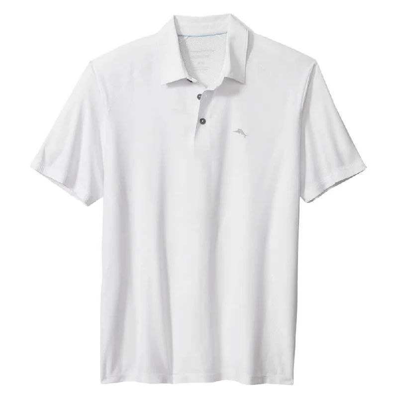 best-rated short sleeve t-shirts for men -Tommy Bahama Islandzone Performance Palm Coast Polo Shirt - White